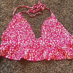 Pink Leopard Print Swim Coverup Top